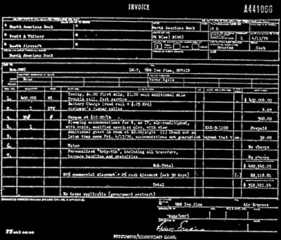 Apollo 13 towing invoice