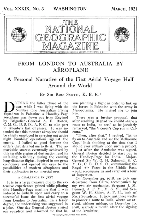 National Geographic Magazine, March 1921