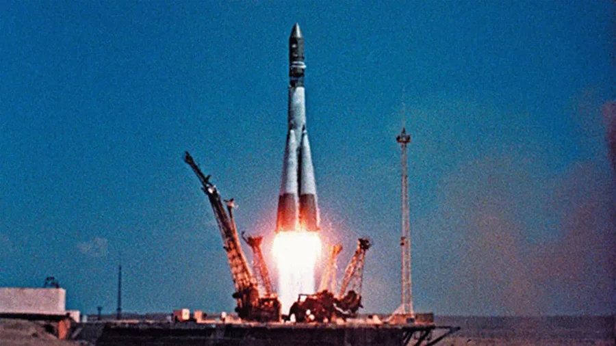 Liftoff of Vostok 1, Image: Roscosmos